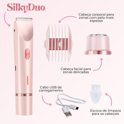 SilkyDuo| Depiladora 2 em 1 para Corpo e Rosto