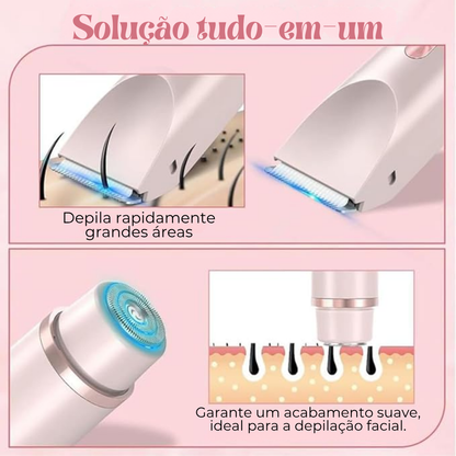 SilkyDuo| Depiladora 2 em 1 para Corpo e Rosto